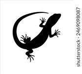 Black lizard silhouette isolated on white background. Lizard icon vector illustration design.