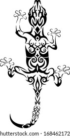 Arte gráfico vectorial del tatuaje de lagarto negro