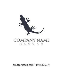 Black lizard for tattoo. vector logo.