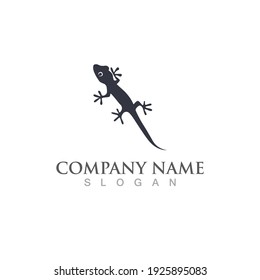 Black lizard for tattoo. vector logo.
