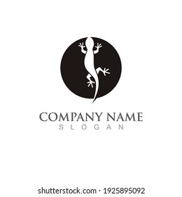 Black lizard for tattoo. vector logo.