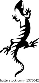 Black Lizard. Vector illustration. Tattoo.