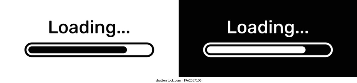 Black loading bar on white background