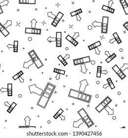 Black Loading icon isolated seamless pattern on white background. Upload in progress. Progress bar icon. Vector Illustration