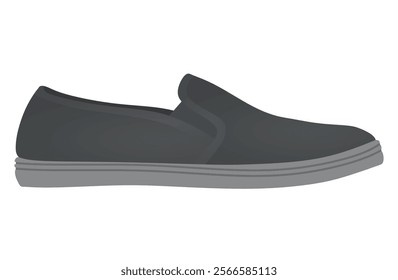 Black  loafer shoes. vector illustration