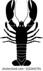 Black lobster or crayfish design or logo on white background - Ideal logo for a restaurant