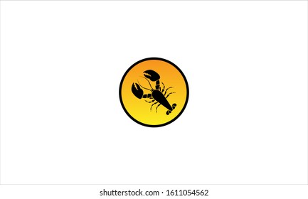 Black Lobster Food Vector Animal Logo Company Symbol for Restaurant