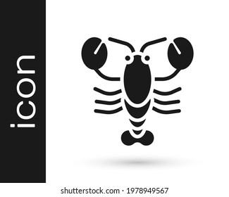 Black Lobster icon isolated on white background.  Vector