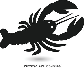 Black Lobster isolated vector Silhouettes