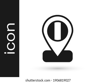 Black Location flag Italy icon isolated on white background.  Vector