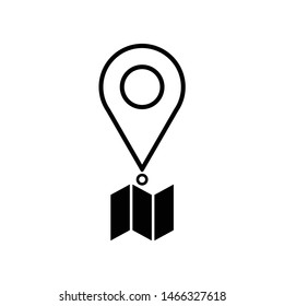 Black location icon vector illustration on white background 