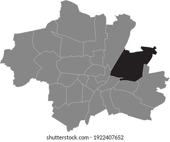 Black location map of the Münchner Bogenhausen borough (stadtbezirk) inside gray map of Munich, Germany