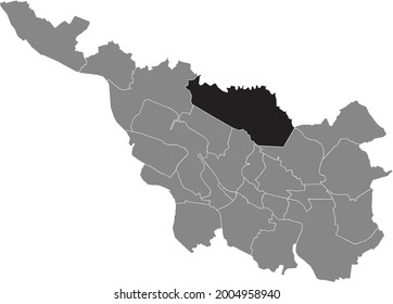 Black location map of the Bremer Blockland subdistrict inside the German regional capital city of Bremen, Germany