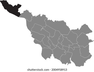 Black location map of the Bremer Blumenthal subdistrict inside the German regional capital city of Bremen, Germany