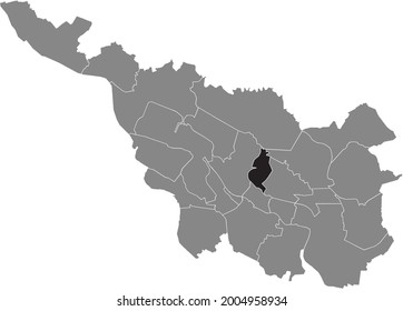 Black location map of the Bremer Findorff subdistrict inside the German regional capital city of Bremen, Germany