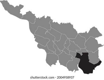 Black location map of the Bremer Hemelingen subdistrict inside the German regional capital city of Bremen, Germany