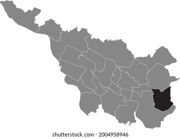 Black location map of the Bremer Osterholz subdistrict inside the German regional capital city of Bremen, Germany