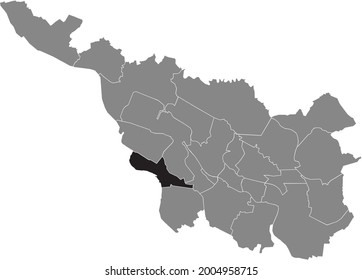 Mapa de ubicación en negro del subdistrito de Bremer Strom dentro de la capital regional alemana de Bremen, Alemania