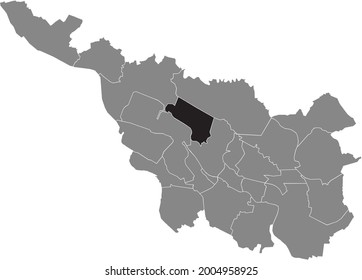 Black location map of the Bremer Gröpelingen subdistrict inside the German regional capital city of Bremen, Germany