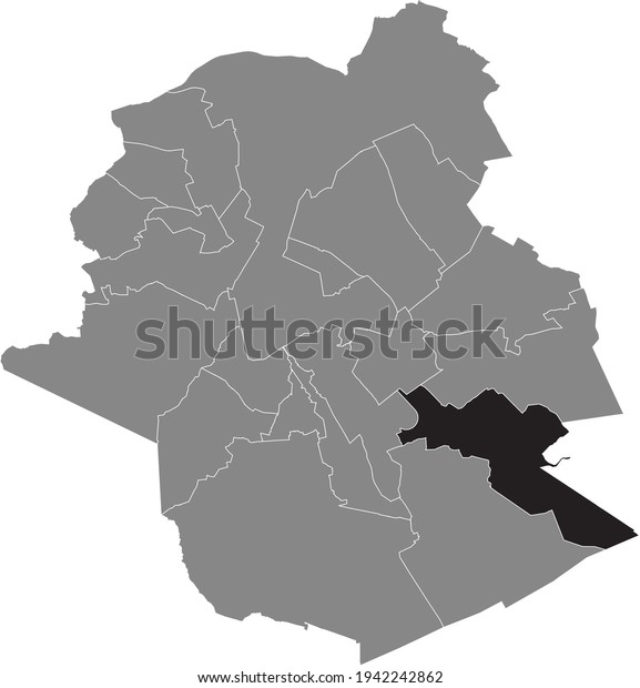 Black Location Map Brusselian Auderghem Oudergem Stock Vector (Royalty ...