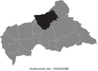 Black location map of Central African Bamingui-Bangoran prefecture inside gray map of the Central African Republic