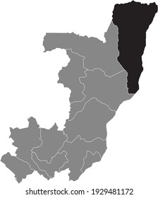 Black location map of the Congolese Likouala department inside gray map of the Republic of the Congo