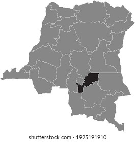 Mapa de ubicación negra de la provincia congoleña de Lomami dentro del mapa gris de la República Democrática del Congo