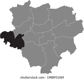 Black location map of the Dortmunder Stadtbezirk Lütgendortmund district inside the German regional capital city of Dortmund, Germany