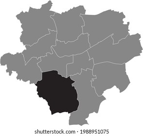 Black location map of the Dortmunder Stadtbezirk Hombruch district inside the German regional capital city of Dortmund, Germany
