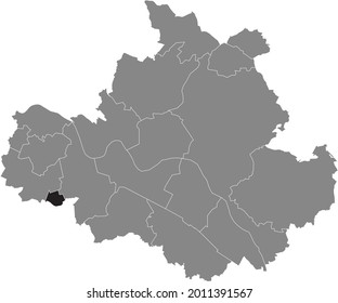 Black location map of the Dresdener Altfranken locality inside the German regional capital city of Dresden, Germany