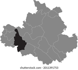Black location map of the Dresdener Cotta district inside the German regional capital city of Dresden, Germany