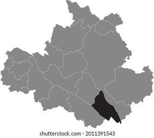 Black location map of the Dresdener Leuben district inside the German regional capital city of Dresden, Germany