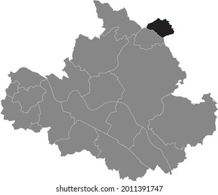 Mapa de ubicación en negro de la localidad de Dresdener Schönborn dentro de la capital regional alemana de Dresden, Alemania