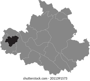 Mapa de ubicación en negro de la localidad de Dresdener Mobschatz dentro de la capital regional alemana de Dresden, Alemania