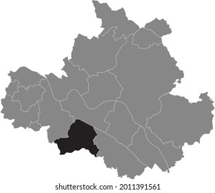 Black location map of the Dresdener Plauen district inside the German regional capital city of Dresden, Germany
