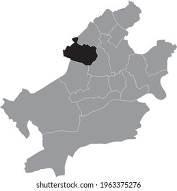 Black location map of the Frankfurter Nord-West district (ortsbezirk) inside the German regional capital city of Frankfurt am Main, Germany