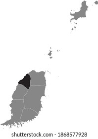 Mapa de ubicación negra de la parroquia granadina San Marcos dentro del mapa gris de Granada