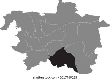 Mapa de ubicación en negro del distrito Hanoverian Döhren-Wülfel dentro de la capital regional alemana de Hanover, Alemania