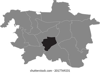 Black location map of the Hanoverian Südstadt-Bult district inside the German regional capital city of Hanover, Germany