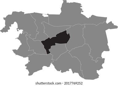 Black location map of the Hanoverian Mitte district inside the German regional capital city of Hanover, Germany