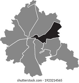 Black location map of the Kharkovian Moskovskyi district (raion) of Kharkiv, Ukraine