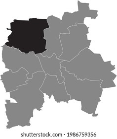 Black location map of the Leipziger Northwest (Nordwest) district inside the German regional capital city of Leipzig, Germany