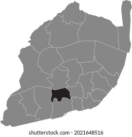 Black location map of the Lisboeta Campo de Ourique civil parish inside the Portuguese capital city of Lisbon, Portugal