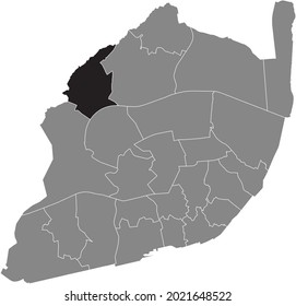 Black location map of the Lisboeta Carnide civil parish inside the Portuguese capital city of Lisbon, Portugal