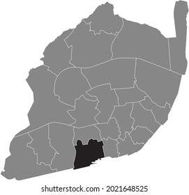 Black location map of the Lisboeta Estrela civil parish inside the Portuguese capital city of Lisbon, Portugal