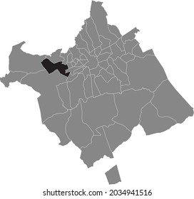 Black location map of the murcian Rincón de Beniscornia district inside the Spanish municipality of Murcia, Spain