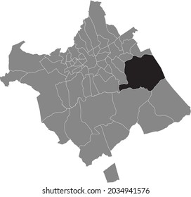 Black location map of the murcian Cañadas de San Pedro district inside the Spanish municipality of Murcia, Spain