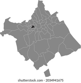 Black location map of the murcian Rincón de Seca district inside the Spanish municipality of Murcia, Spain