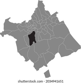 Black location map of the murcian El Palmar district inside the Spanish municipality of Murcia, Spain