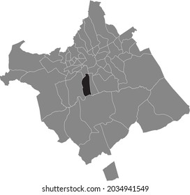 Black location map of the murcian La Alberca district inside the Spanish municipality of Murcia, Spain